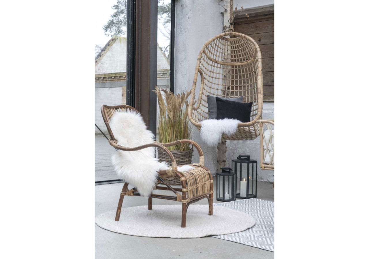 Tapis MENORCA - 100% Plastique Recyclé, Sable, 120 cm - 3981300 - House Nordic