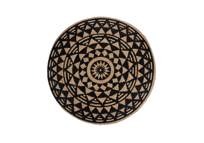 Tapis BOMBAY - Jute Tressé Nature/Noir, 120 cm - 3981350 - House Nordic Tapis BOMBAY - Jute Tressé Nature/Noir, 120 cm - 3981350 - House Nordic