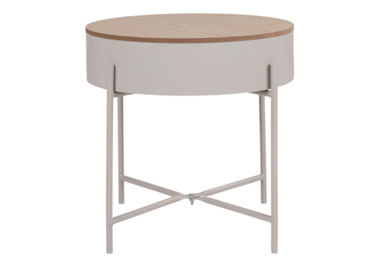 Table d'appoint SISCO - Acier en poudre beige-gris, 40 x 40 cm - 4293000 - House Nordic