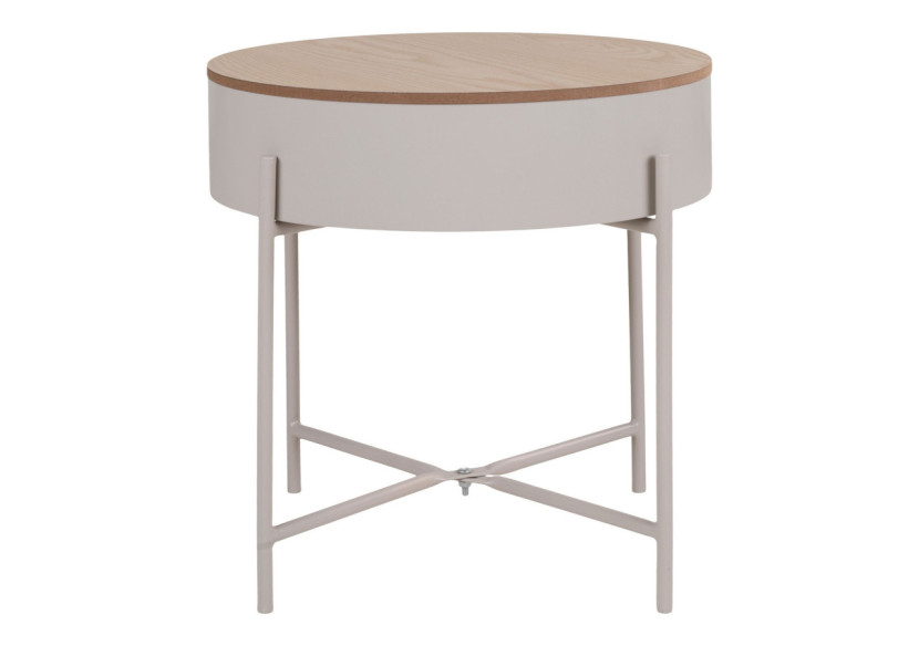 Table d'appoint SISCO - Acier en poudre beige-gris, 40 x 40 cm - 4293000 - House Nordic