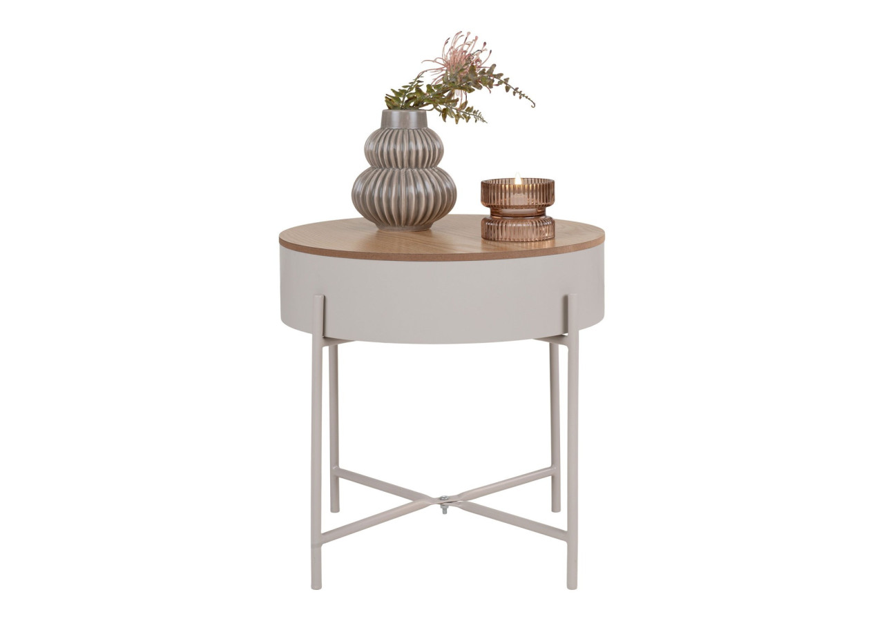 Table d'appoint SISCO - Acier en poudre beige-gris, 40 x 40 cm - 4293000 - House Nordic