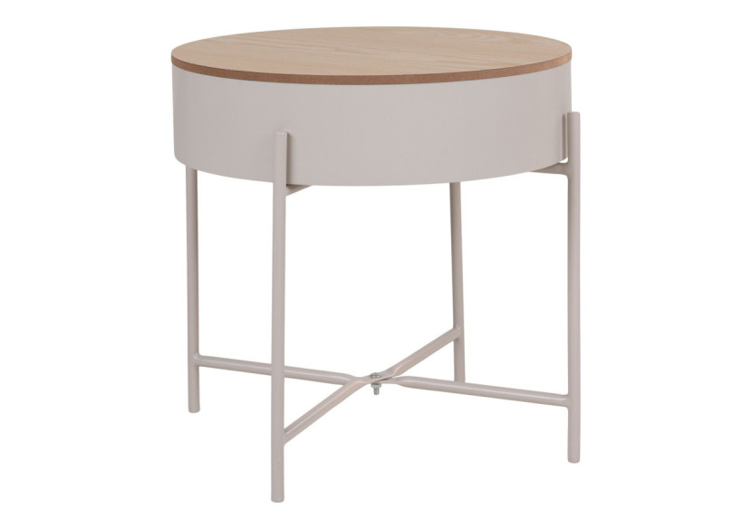 Table d'appoint SISCO - Acier en poudre beige-gris, 40 x 40 cm - 4293000 - House Nordic