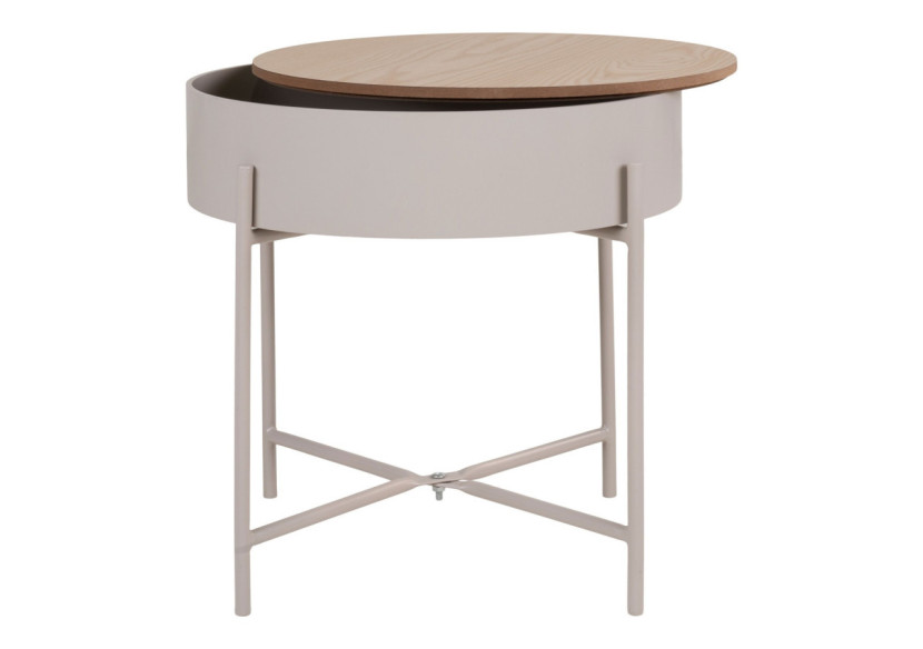Table d'appoint SISCO - Acier en poudre beige-gris, 40 x 40 cm - 4293000 - House Nordic