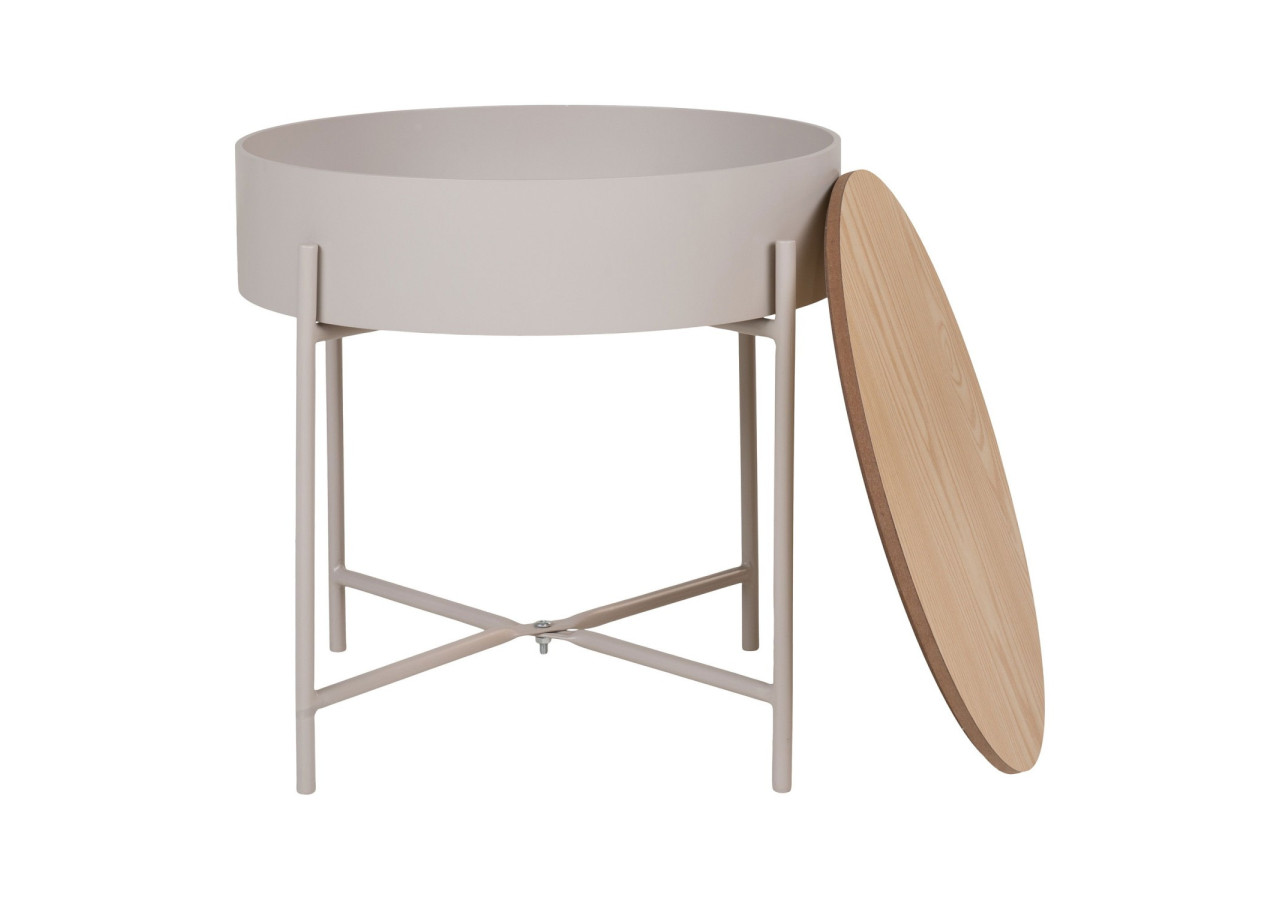 Table d'appoint SISCO - Acier en poudre beige-gris, 40 x 40 cm - 4293000 - House Nordic