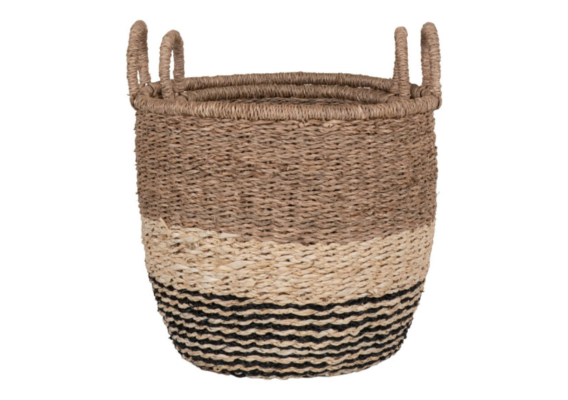 Panier LIMA - Ensemble de 2 en herbe de mer, nature/marron/noir - 4401536 - House Nordic