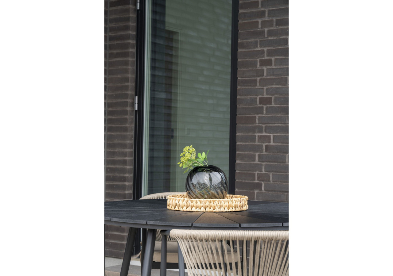 Vase en verre - Boule soufflée, gris, Ø 20 x 19 cm - 4441378 - House Nordic