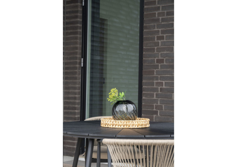 Vase en verre - Boule soufflée, gris, Ø 20 x 19 cm - 4441378 - House Nordic