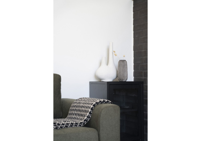 Vase en céramique - Noir et blanc, rond, Ø 9,5 x 20 cm - 4441761 - House Nordic