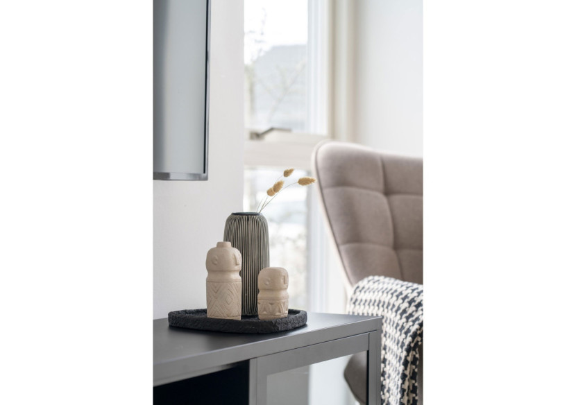 Vase en céramique - Noir et blanc, rond, Ø 9,5 x 20 cm - 4441761 - House Nordic