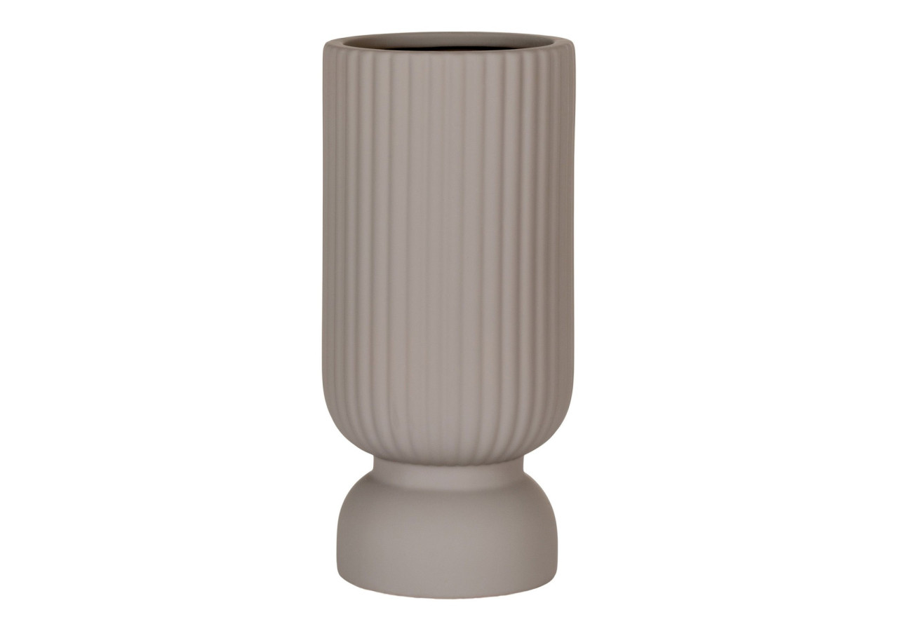 Vase en céramique - Gris, Ø 12 x 25,5 cm - 4441763 - House Nordic