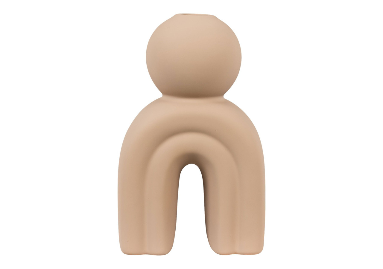 Bougeoir en céramique - Marron 10,5x6,5x17 cm - 4561175 - House Nordic