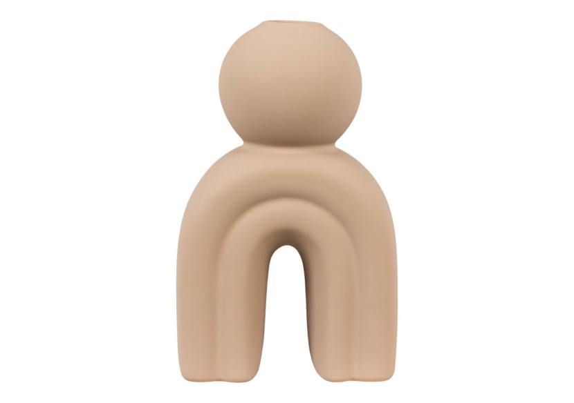 Bougeoir en céramique - Marron 10,5x6,5x17 cm - 4561175 - House Nordic