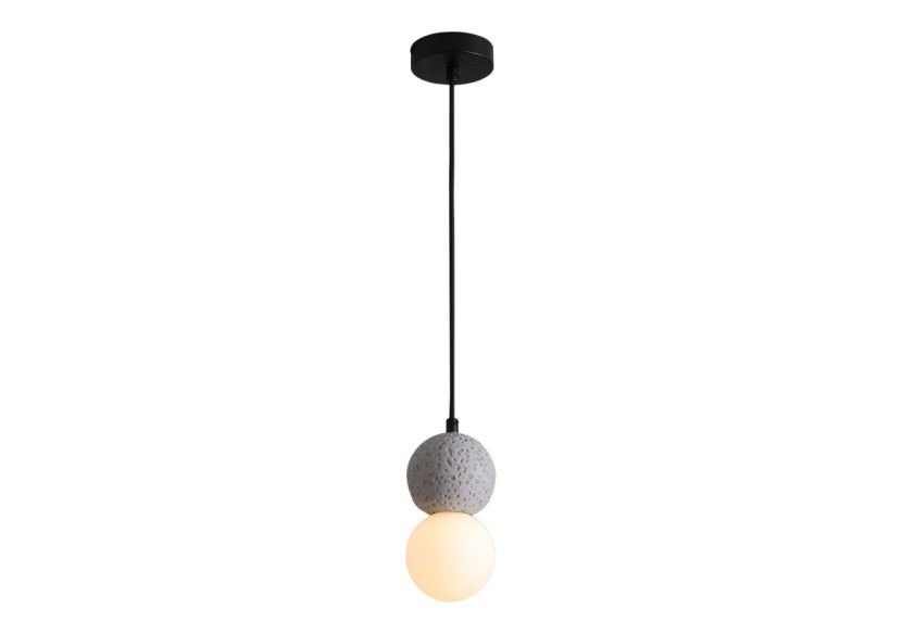 Suspension Leeds - Grise, forme boule, cordon en tissu 150 cm - 6406260 - House Nordic