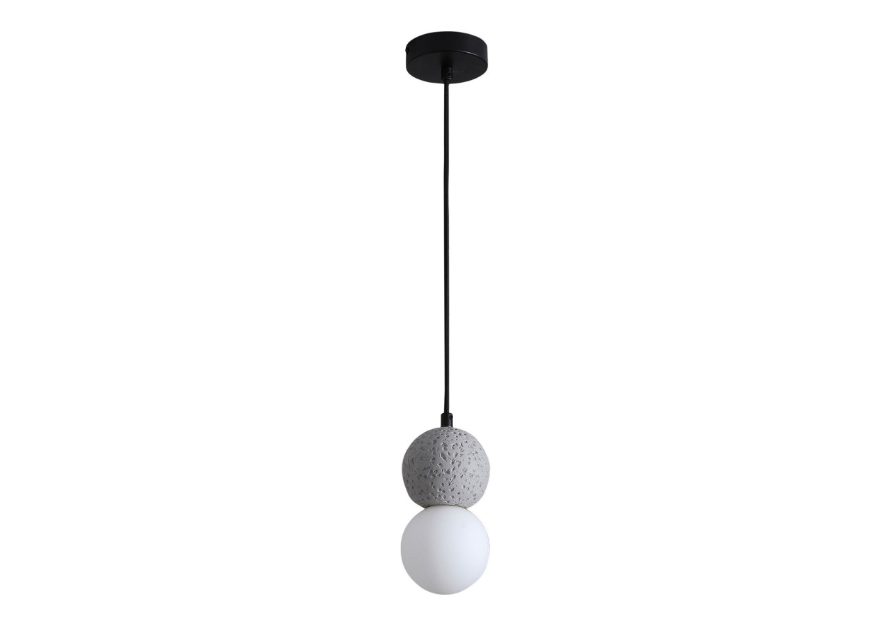Suspension Leeds - Grise, forme boule, cordon en tissu 150 cm - 6406260 - House Nordic