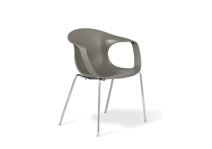 Chaise de Salle à Manger Flick - Chrome et Gris, Design Moderne - 3001062 - Workliving Chaise de Salle à Manger Flick - Chrome et Gris, Design Moderne - 3001062 - Workliving