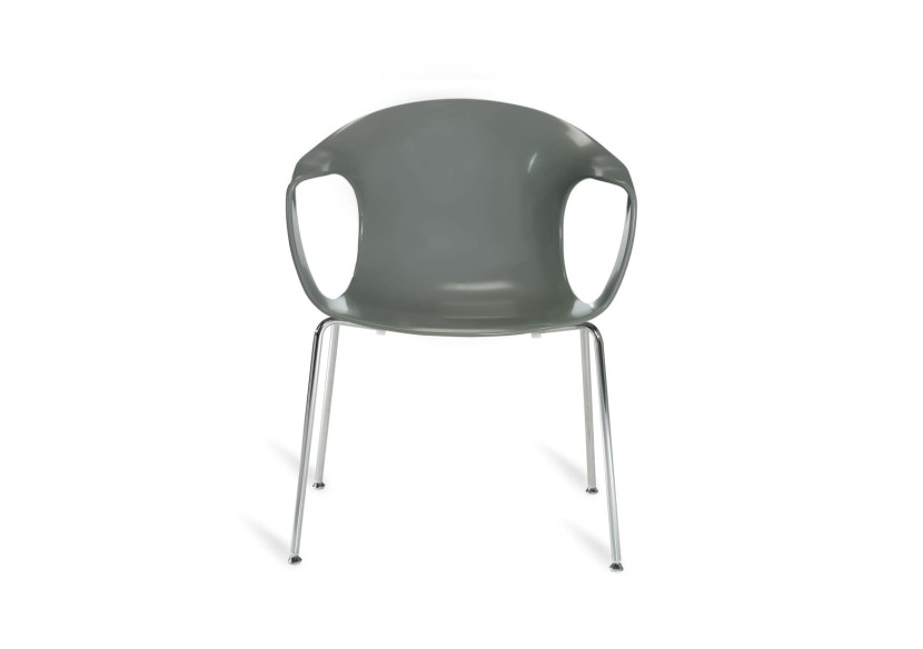 Chaise de Salle à Manger Flick - Chrome et Gris, Design Moderne - 3001062 - Workliving Chaise de Salle à Manger Flick - Chrome et Gris, Design Moderne - 3001062 - Workliving