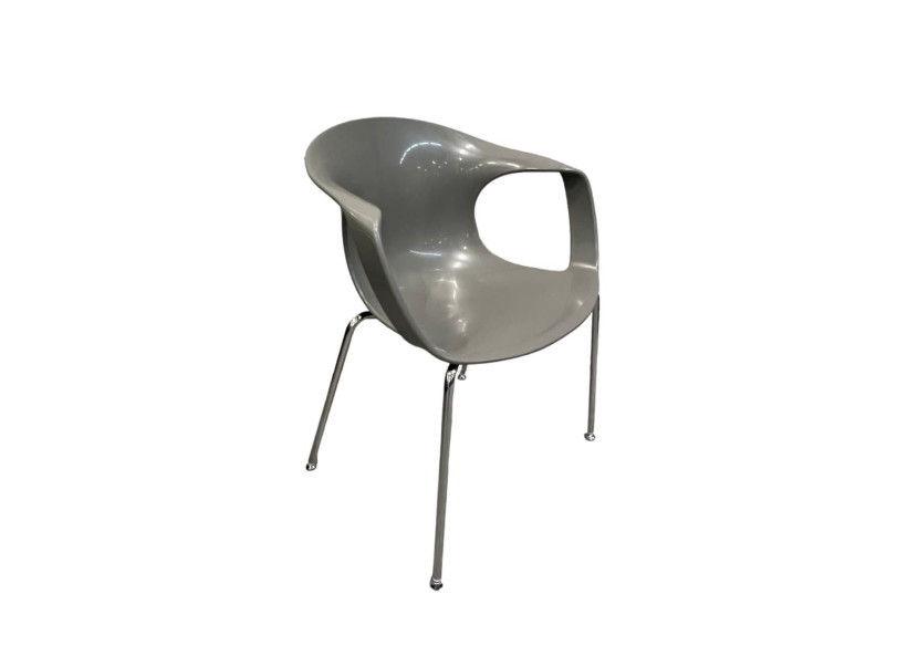 Chaise de Salle à Manger Flick - Chrome et Gris, Design Moderne - 3001062 - Workliving Chaise de Salle à Manger Flick - Chrome et Gris, Design Moderne - 3001062 - Workliving