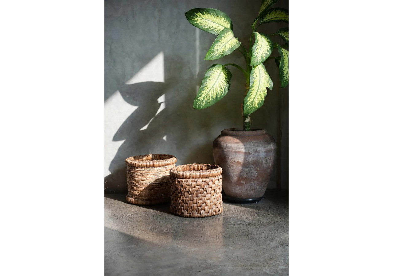 Panier Choppy - Tressé en eau hyacinthe avec motif dynamique - JAHA004N - Bazar Bizar