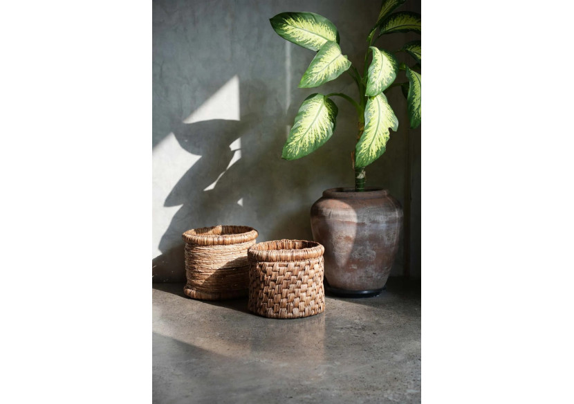 Panier Choppy - Tressé en eau hyacinthe avec motif dynamique - JAHA004N - Bazar Bizar