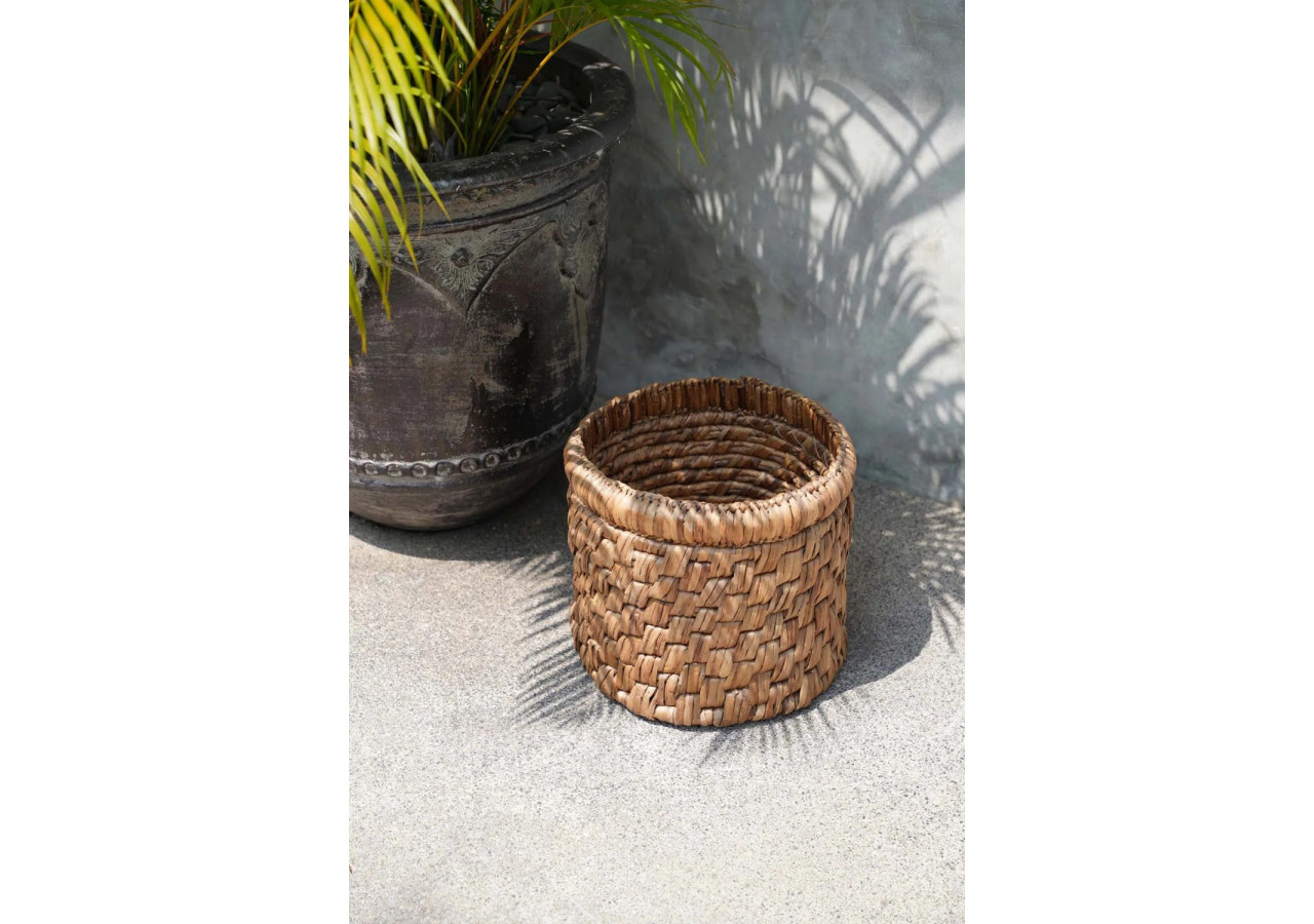 Panier Choppy - Tressé en eau hyacinthe avec motif dynamique - JAHA004N - Bazar Bizar