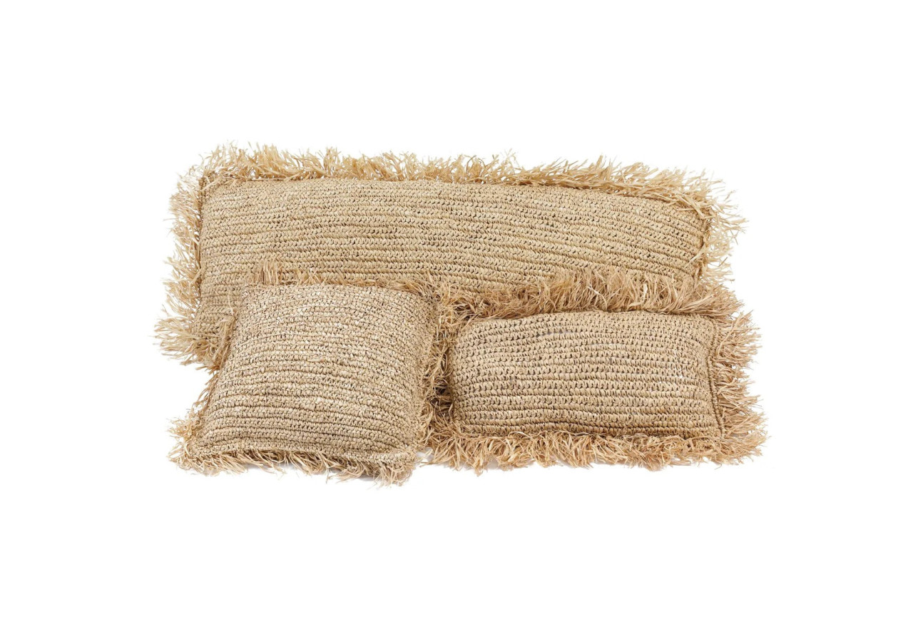 Housse de coussin en raffia - Rectangulaire Naturel 35x100cm - BAJN100N-35x100 - Bazar Bizar