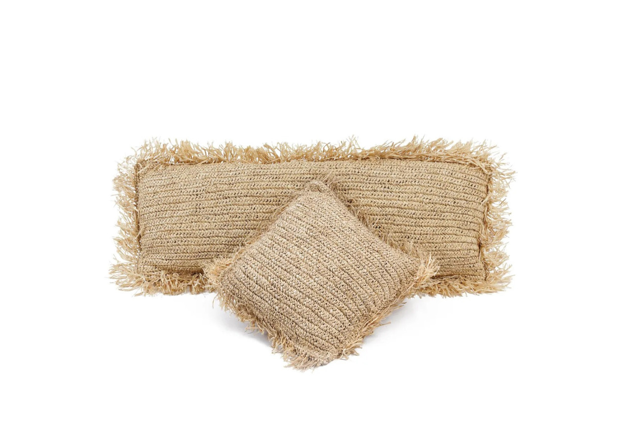 Housse de coussin en raffia - Rectangulaire Naturel 35x100cm - BAJN100N-35x100 - Bazar Bizar