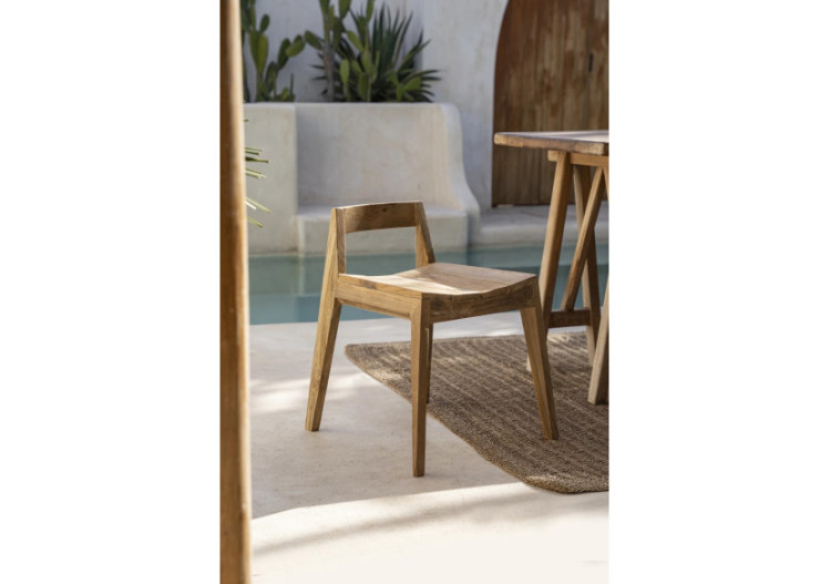 Chaise de salle à manger YDRA - Teck recyclé et design extérieur - JASE004N - Bazar Bizar 2