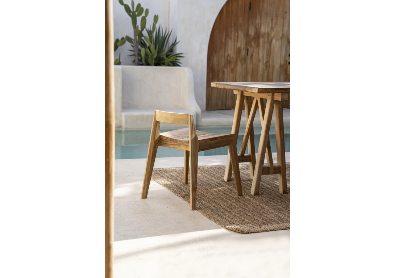 Chaise de salle à manger YDRA - Teck recyclé et design extérieur - JASE004N - Bazar Bizar