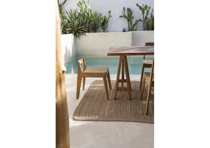 Chaise de salle à manger YDRA - Teck recyclé et design extérieur - JASE004N - Bazar Bizar