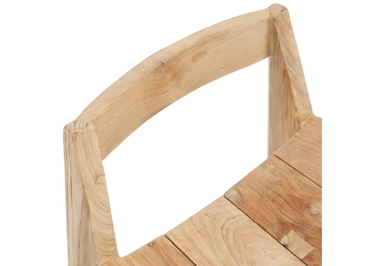 Chaise de salle à manger YDRA - Teck recyclé et design extérieur - JASE004N - Bazar Bizar