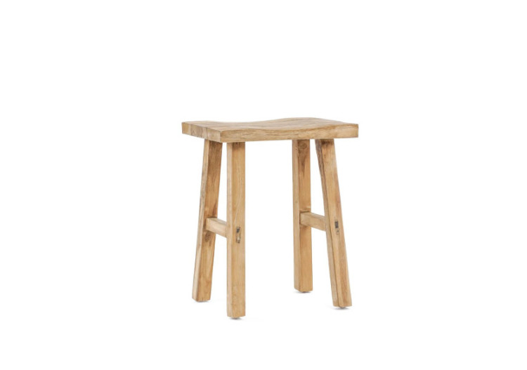 Tabouret SILLA - Teck recyclé et design chaleureux - JAAM041N - Bazar Bizar