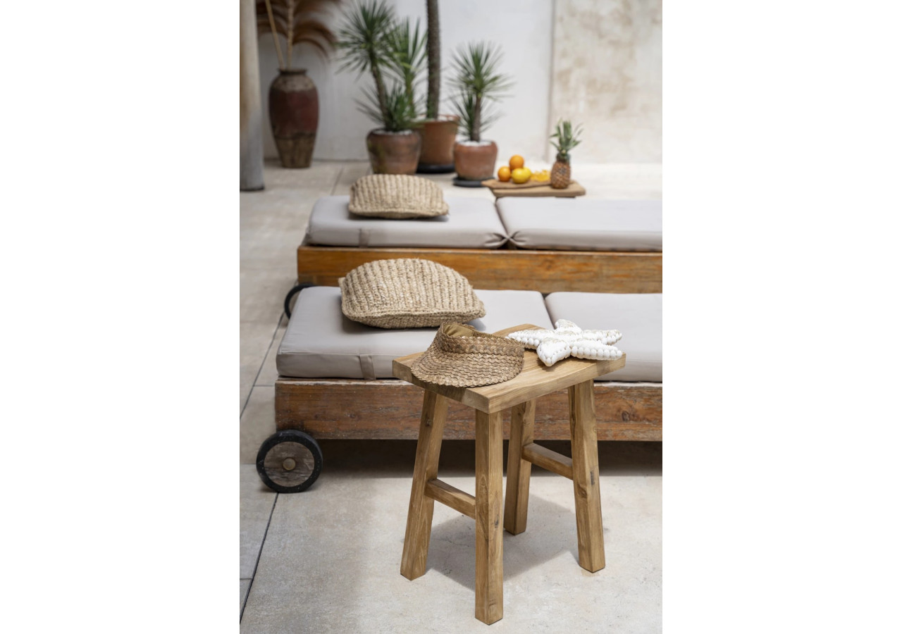 Tabouret SILLA - Teck recyclé et design chaleureux - JAAM041N - Bazar Bizar