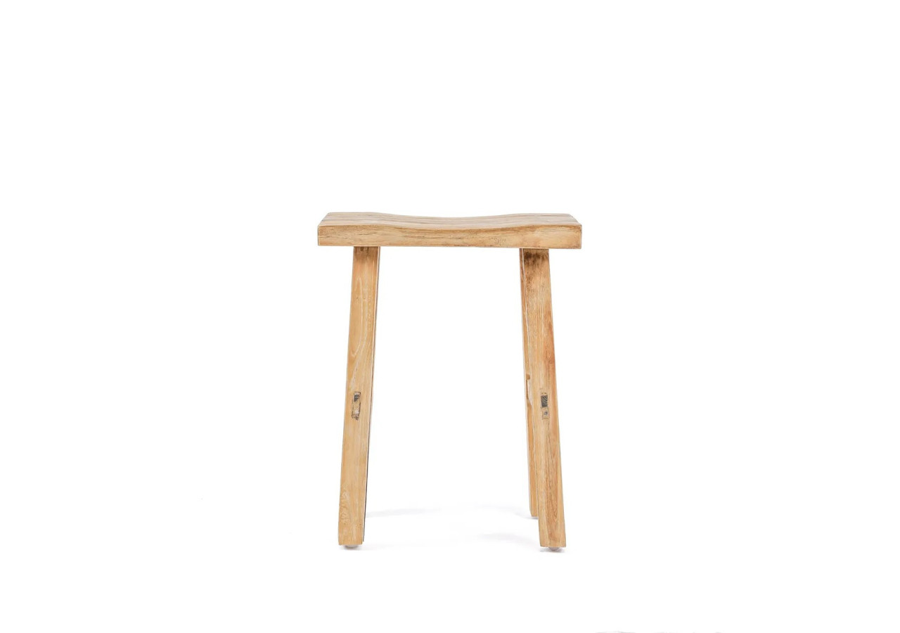 Tabouret SILLA - Teck recyclé et design chaleureux - JAAM041N - Bazar Bizar