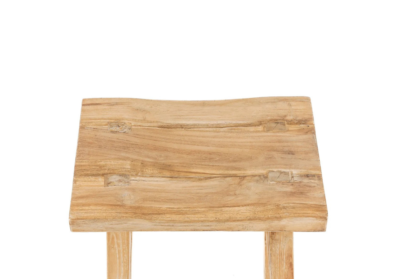 Tabouret SILLA - Teck recyclé et design chaleureux - JAAM041N - Bazar Bizar