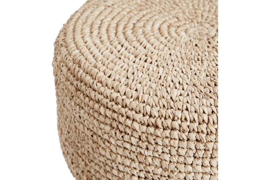 Tabouret BAR RAFFIA - Teck et raffia tissé - JACEM003N - Bazar Bizar