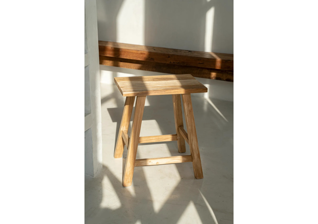 Tabouret ORIKI - Teck recyclé et design moderne - JAAM040N - Bazar Bizar