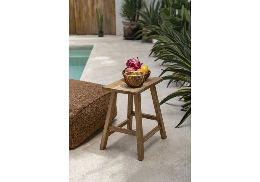 Tabouret ORIKI - Teck recyclé et design moderne - JAAM040N - Bazar Bizar