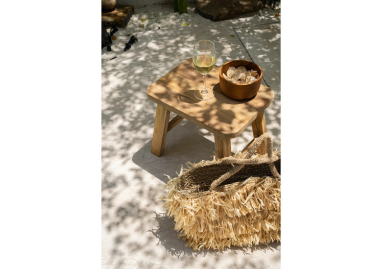 Tabouret QUINCY - Teck recyclé et design pratique - JAAM039N - Bazar Bizar 2