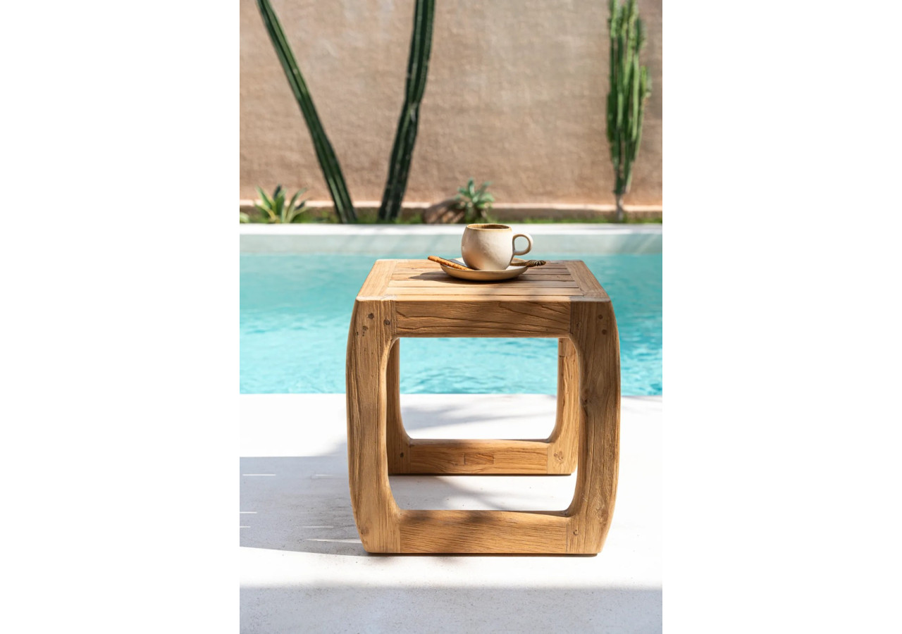 Tabouret SYMI - Teck recyclé et design élégant - JASE010N - Bazar Bizar