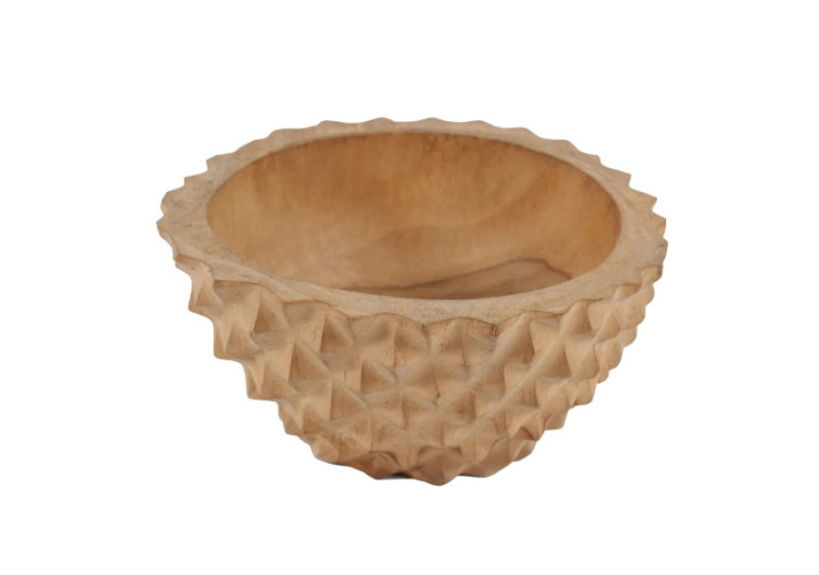 Bol en Teck Durian - Taille Moyenne et Élégance Naturelle - BASU602 - Bazar Bizar