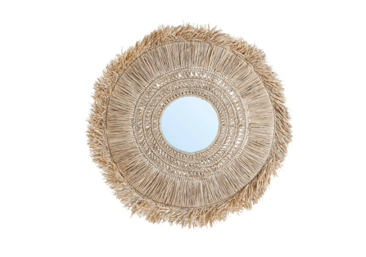 Miroir Yuki - Naturel - Taille L - BAVE027N-L - Bazar Bizar