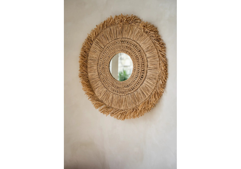 Miroir Yuki - Naturel - Taille L - BAVE027N-L - Bazar Bizar