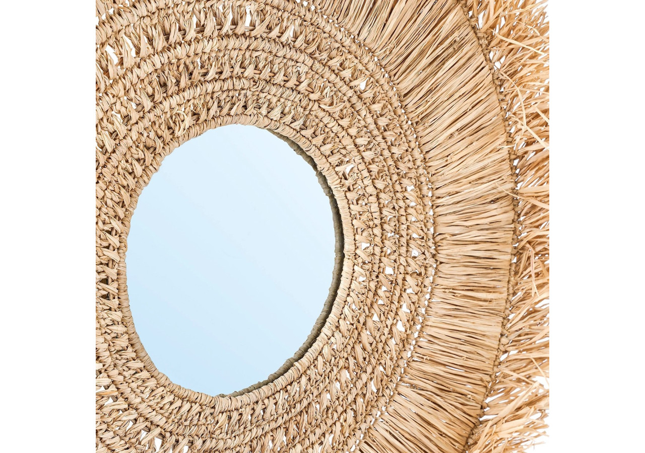 Miroir Yuki - Naturel - Taille L - BAVE027N-L - Bazar Bizar