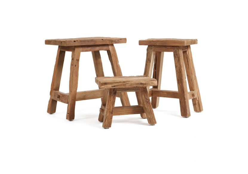 Tabouret Shoji - Bois Teck Recyclé - Taille M - JAHER005N-M - Bazar Bizar Tabouret Shoji - Bois Teck Recyclé - Taille M - JAHER005N-M - Bazar Bizar