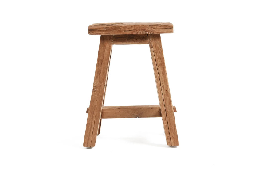 Tabouret Shoji - Bois Teck Recyclé - Taille L - JAHER005N-L - Bazar Bizar