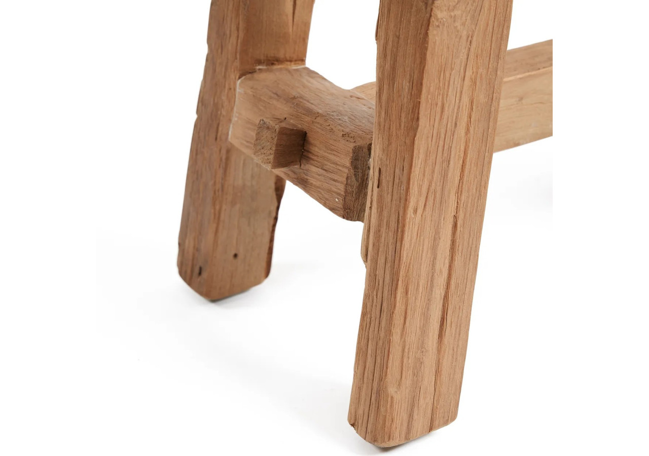 Tabouret Shoji - Bois Teck Recyclé - Taille L - JAHER005N-L - Bazar Bizar