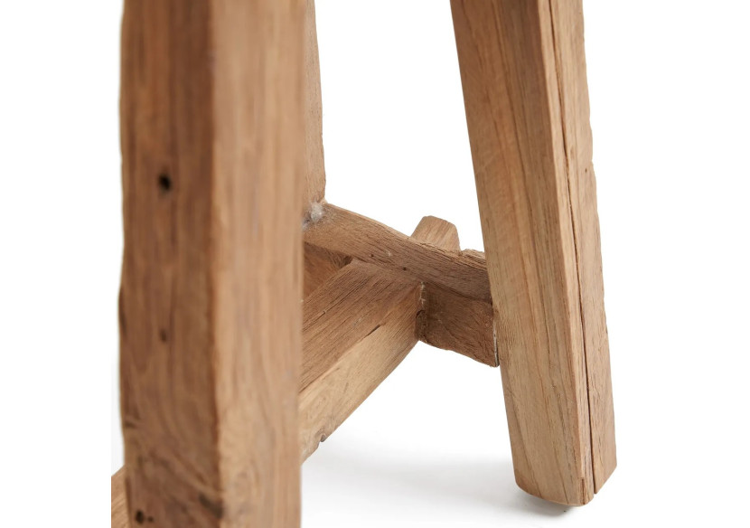 Tabouret Shoji - Bois Teck Recyclé - Taille L - JAHER005N-L - Bazar Bizar