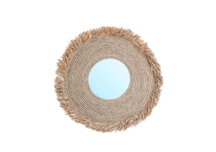 Miroir Yema - Finition Naturelle - Taille L - BAVE026N-L - Bazar Bizar