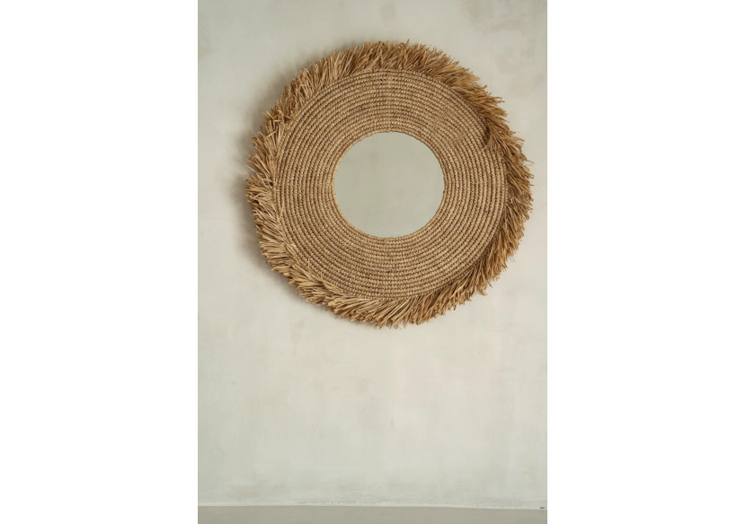 Miroir Yema - Finition Naturelle - Taille L - BAVE026N-L - Bazar Bizar