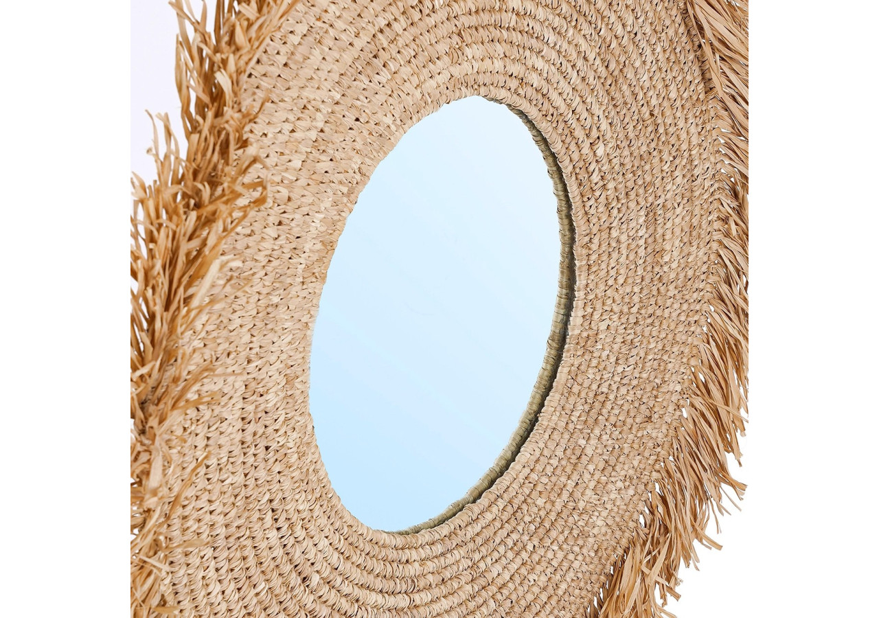 Miroir Yema - Finition Naturelle - Taille L - BAVE026N-L - Bazar Bizar